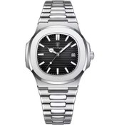 Resim Dofolink Erkekler İçin 30m Su Geçirmez İnce Kasa 41mm Kvarc Kol Saati - Paslanmaz Çelik Kasa Ve Kordon, Mineral Cam Gözlük, Takvim Fonksiyonu Siyah 