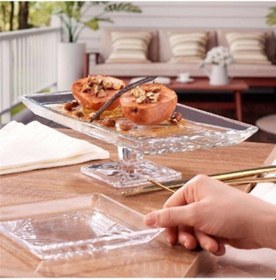 Resim Madlen Ayaklı Dikdörtgen Servis Tabağı 