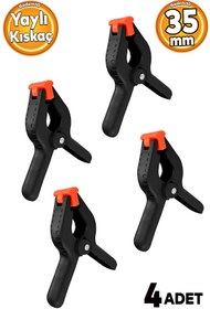Resim Badem10 Yaylı Kıskaç Mandal El Tip İşkence Siyah Klips Hobi 35 mm 4 ADET 