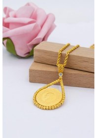 Resim TC. Darphane 22 Ayar Altın Kolye Yarım Altınlı Dorika Çerçeve Kolye ve Kolye Ucu 