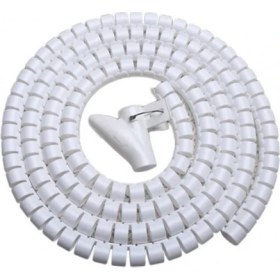 Resim Spiral Kablo Toplayıcı Kablo Düzenleyici Çapı 20MM Beyaz 1.5m 