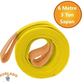 Resim Vinç Sapan Polyester Spanzet 3 Ton 6 Metre Sarı Sağlam Yük Kaldırma Taşıma Indirme Caraskal Halat 