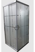 Resim Pal 90x90 cm H:180 Parlak Profilli Desenli Cam Duşakabin 