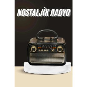 Resim Arthurs Nostaljik Radyo Bluetooth Bağlantılı Müzik Kutusu Ahşap 