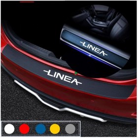Resim ÖZKAŞ Fiat Linea Için Bagaj Ve Kapı Eşiği Karbon Oto Sticker Uyumlu 
