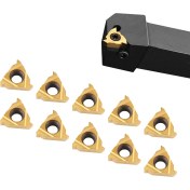 Resim Tenfowee 10 Adet 11ır A60 Model Cnc Karbür Uçları - Paslanmaz Çelik Ve Çelik Parçalar İçin, Dayanıklı, Isı Ve Aşınma Dirençli Altın Renkli Kutulu Set 