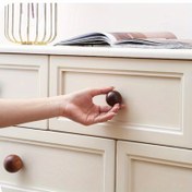 Resim 2 adet Nordic ve Japon esinli Minimalist Ahşap Dolap Tutacakları, Yuvarlak Top Tek Delikli Çekmeceler, Çekmeceler ve Mobilyalar için Parlatılmış Metal Detaylar, Mobilya Donanımı|Sleek Ahşap Tutacaklar|Zarif Ahşap Desenleri 