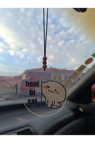 Resim NED MDF LAZER DEKARASYON Beni Bi Sal Yazılı Dikiz Aynası Süsü Araba Süsü Hediyelik Eşya 