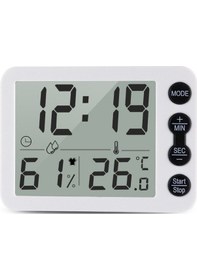 Resim Ts-9606-wb Geniş Ekran Alarm Zamanlayıcı Sıcaklık Nem Ölçer Beyaz Siyah Beyaz + Siyah 