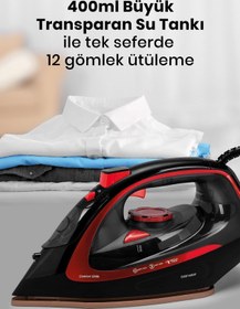 Resim GOLDMASTER Avantajlı İkili Set Toz Torbasız Elektrikli Süpürge 2600 Watt Seramik Ağır Taban Şok Buharlı Ütü 