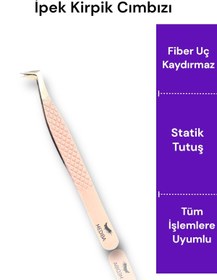 Resim MEDIBA Ipek Kirpik Full Cımbızı KARGA BURUN PUDRA Fiber Uç Tüm Kirpik Işlemleri Için Ipek Kirpik Cımbız 