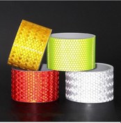 Resim Sarı Güvenlik İşareti Yansıtıcı Bant Çıkartmaları Otomobiller İçin Araç Şekillendirici Kendinden Yapışkanlı Uyarı Bandı 