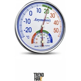 Resim Trendhane Analog Termometre & Higrometre | Sıcaklık ve Nem Ölçer | Duvar ve Masa Tipi – Mekanik Çalışma 