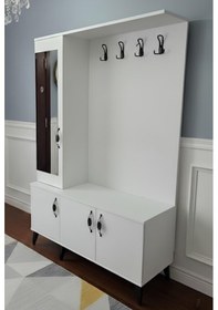 Resim Duo 3 Kapaklı Portmanto Vestiyer Ayakkabılık Dolap Byz - M1 Beyaz 