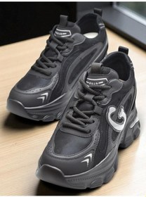 Resim Full Ortopedik Taban Günlük Kadın Spor Ayakkabı Kalın Taban İçten Dolgu Taban Guja 24k450 Siyah 