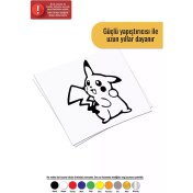 Resim Pikachu Sticker Oto Motor Laptop Duvar Folyo Sticker 30 x 36 cm 