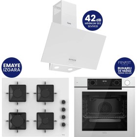 Resim Ferre Steamart-Fryart-Silentart Serisi Beyaz Set ( QEP64CB+SS206+D087-SA ) Emaye Izgara 