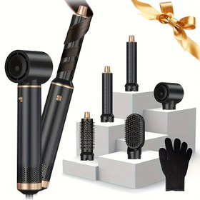 Resim 5in 1 Üfleyici Fırça, Ayrılabilir Saç Kurutma Fırçası Hava Kıvırıcı Hava Kıvırma Wrap Styler, Yükseltme 1000W Sıcak Hava Fırçası Kıvırma Fırçası Demir, Saç Stil Aracı Kurutma Kıvırma Düzleştirme 