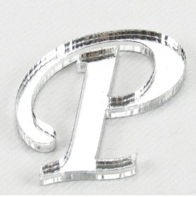 Resim Pleksi Ayna P Harfi Gümüş Renk 3 Cm 