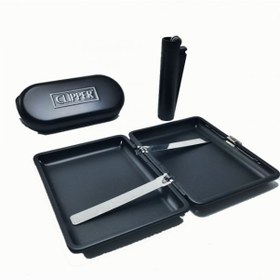 Resim Kişiye Özel METAL TABAKA CLİPPER ÇAKMAK SET 