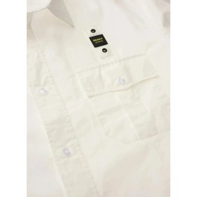 Resim Blauer Beyaz Erkek Slim Fit Logo Baskılı Gömlek 26SBLUS01270-102 Waldo 