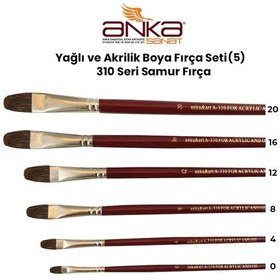 Resim Yağlı ve Akrilik Boya Fırça Seti 5 310 Seri Samur Fırça 