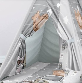 Resim instababyrooms Çocuk Oyun Çadırı Ayı ve Karavan Dijital Baskılı 