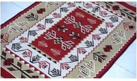 Resim Başaran Makine Dokuması Kaliteli Uşak Antik Kilim Yolluk, Püsküllü, Pamuklu, 1x2m 