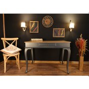 Resim Wooding-Mobilya Wooding 100 Cm Çekmeceli Masif Antrasit Naturel Çalışma Masası 