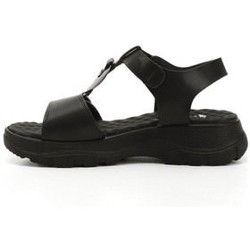 Resim Gönderi R Siyah Cırt Bantlı Dolgu Topuk Toka Detaylı Comfort Sandalet Siyah 