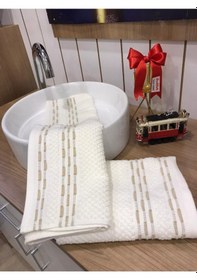 Resim Bronie 2'li El-yüz Havlusu 50x90 Bej 