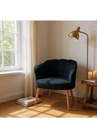 Resim Azra Mobilya Papatya Babyface Kumaş Modern Berjer Koltuk 13 Renk Seçeneği - Siyah Siyah 