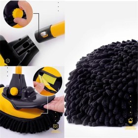 Resim Büro Ev Ofis Arabası İçin Teleskopik Saplı Kuru Islak Oto Yıkama Fırçası 