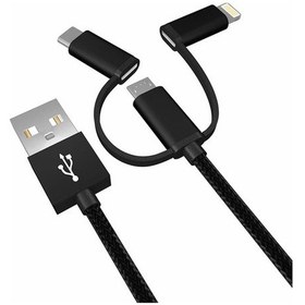 Resim Ally 3In1 2.4A Type-C Micro Usb İphone Uyumlu 5,6,7,8 Halata Usb Kablo 