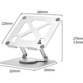 Resim Teknocan Marketing Taşınabilir Katlanabilir Folding Alüminyum Notebook Stand Alüminyum Ayarlanabilir Açı ve Katlanabilir Portatif Rahat Kullanım 11 Inç 17 Inç Dizüstü Bilgisayar ve Laptop Stant | X2 