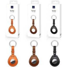 Resim Airtag Deri Anahtarlık Kılıfı Wiwu Key Ring Airtag Anahtarlık 