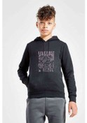 Resim Live Fast Motorsiklet Baskılı Unisex Çocuk Kapüşonlu Siyah Sweat 