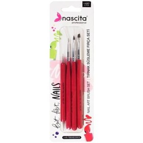 Resim Nascita Nail Art 4'lü Tırnak Süsleme Fırça Seti 
