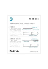 Resim D'addario Dcr1025 Reserve Bb Klarnet Kamışı No: 2.5 Orta Seviye/eğitim - 10'lu Paket Geleneksel Kesim, Dengeli Tepki Ve Kararlı Yapı 
