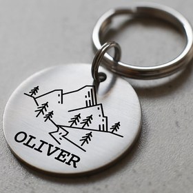 Resim Orman Doğa Figürlü Evcil Hayvan İsimlik | Kedi ve Köpek Künyesi - Büyük- 1TL'den Biraz Büyük (2.7 cm) / Pirinç Madeni 