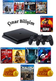 Resim Çınar Bilişim Dünyası Ps4 1 Tb Slim Kasa 10 Oyunlu 2 Adet V2 Kol + 2 Adet Kol Standı (11.00V) 12 Ay Garanti 