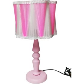 Resim Pembe Kız Çocuk Odası Abajuru,pembe Yatak Odası Abajuru Lila Yeşil Top Abajur 