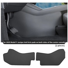 Resim Xuweiwei 2025 Tesla Model Y Juniper Merkez Konsolu Tekme Pedi 2 Adet Suede Koruyucu Anti Tread Mat Seti 