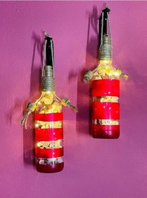 Resim Led Işıklı Şık Tasarım Kırmızı 2li Set Kırmızı 