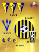Resim 24 Kişilik Sarı Lacivert Taraftar Eko Set - Doğum Günü Parti Ve Eğlenceli Etkinlikler 7 