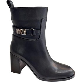 Resim Siyah Hakiki Deri İçi Sıcak Astarlı Topuklu Bot Siyah 