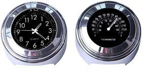 Resim Riloer 2 adet 7/8 inç Motosiklet Gidon Saati ve Termometre Evrensel Su Geçirmez Dijital Saat (Siyah) 