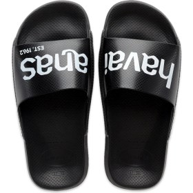 Resim Havaianas 4148124 Slide Classic Logomania Tek Bant Siyah-Beyaz Terlik 
