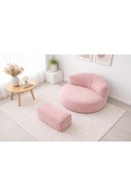 Resim PATARA HOME Mila Modell Pembe Puff & Armut Koltuk 2'li Relax Koltuk 