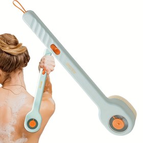 Resim 3 Renk Mevcut: Tek Biri Var Basın Tipi Uzun Saplı Banyo Fırçası, Yumuşak Kıl Arka Temizleme Fırçası Erkekler ve Kadınlar İçin, Su Yardımı Gerektirmez, Peeling Güzellik Aracı, Manuel İşletim, Pil Gerektirmez, Banyo Aksesuarları 